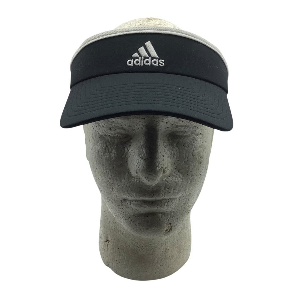 Adidas Black White‎ Polyester Spandex Visor Cap Golf Run Jog Exercise Unisex OS